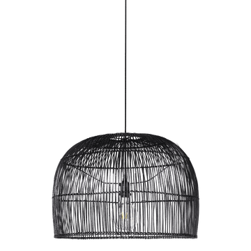 Zebbies Lighting Kgalou Black Hand Crafted Rattan Pendant Shade Only (Pendant Cord Excluded)