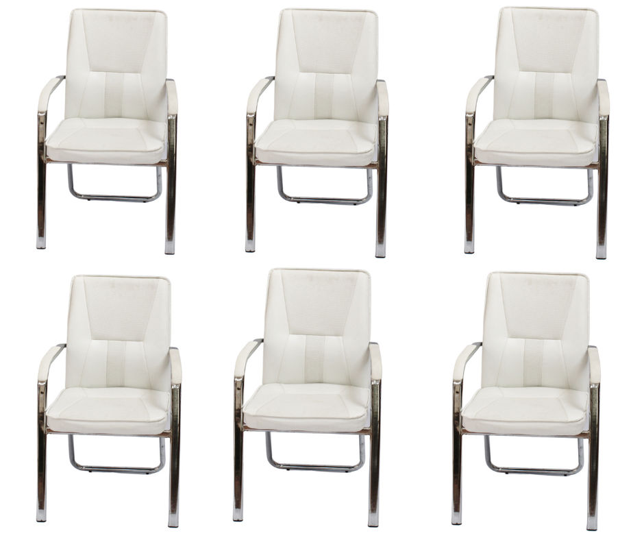 GOF Furniture - Six White Movember Office Chairs