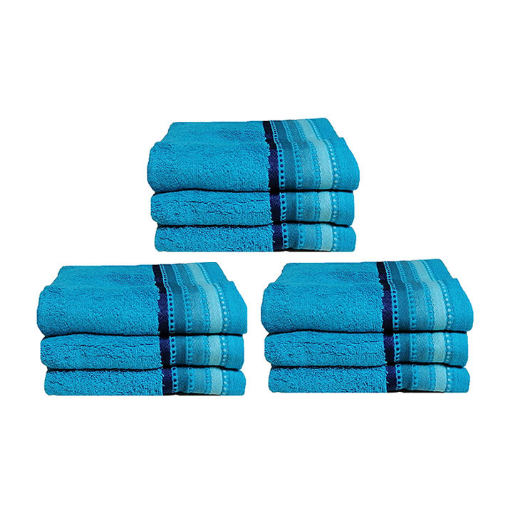 Turkish Cotton Towel Set / Geo Diamond in Blue + White