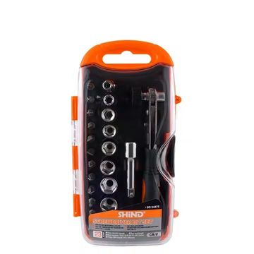 23 Piece CRV Screwdriver and Socket Bit Set