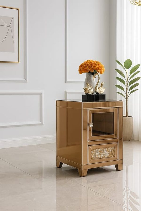 Prestige Home - Otam Mirrored Pedestals - Set of 2 - Rosegold