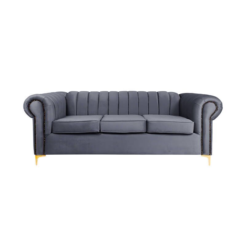 Latina 3 Seater Stripe Couch - Grey