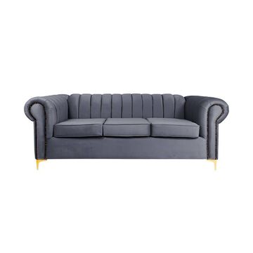 Latina 3 Seater Stripe Couch - Grey