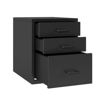 Steel Desk Organizer 3 Drawer Desktop Storage Cabinet - Black