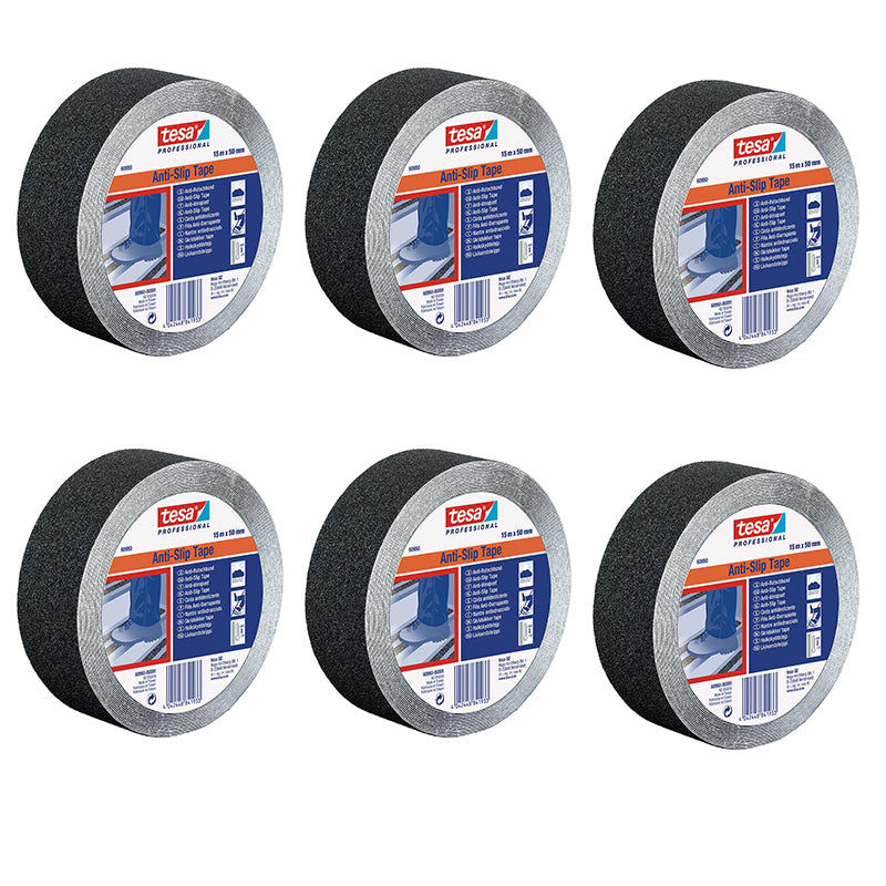 TESA Anti Slip Tape Professional 15m x 25mm Black ( 6 Pack )