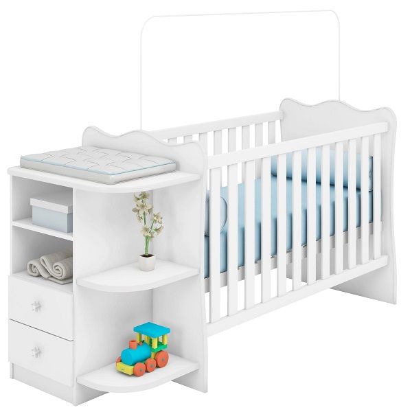 Linx Amari Baby Cot and Dresser Combo-White