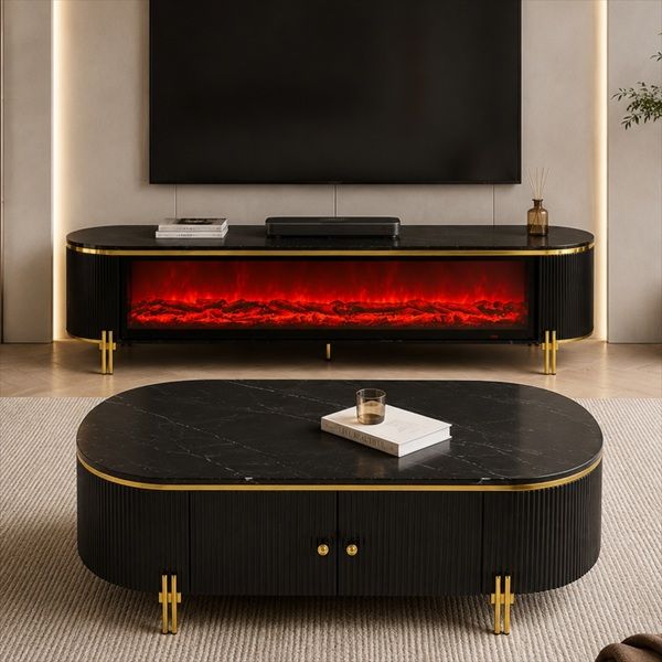 Prestige Home - Obsidra TV Stand and Coffee Table Set