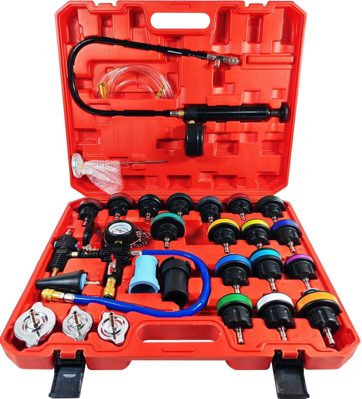 28pcs Water tank Leak Detector Car Diagnostic Tools Cooling System & Radiator Cap Pressure Tester Kit
