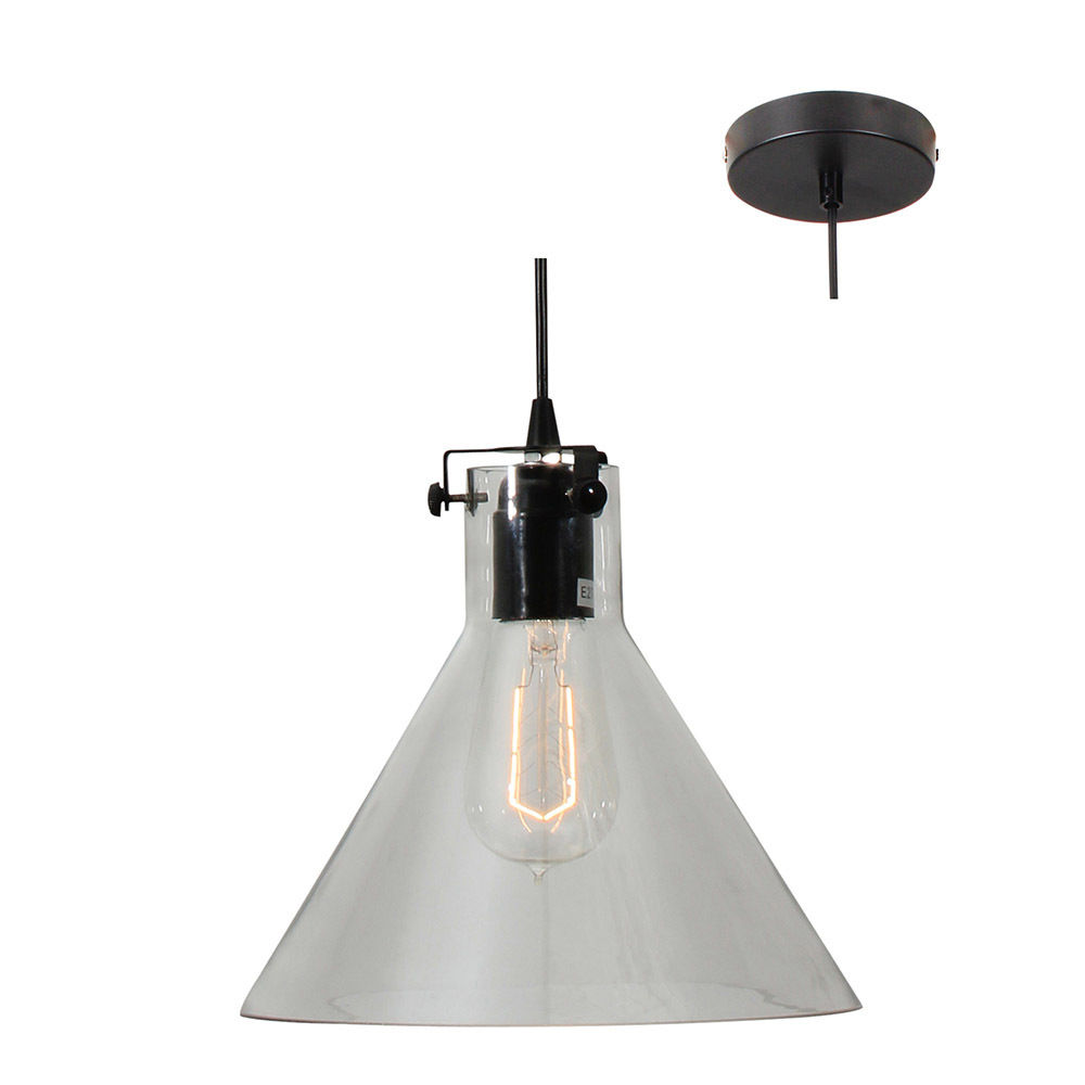 Pendant Clear Glass And Metal (250mm)
