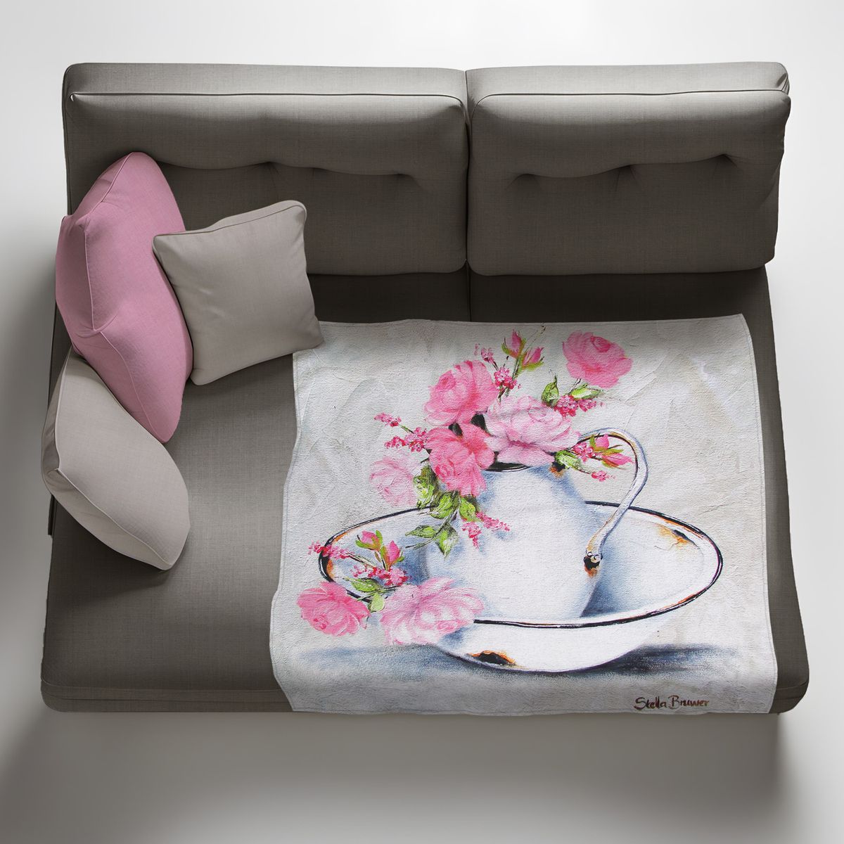 Soft Pink Light Weight Fleece Blanket By Stella Bruwer