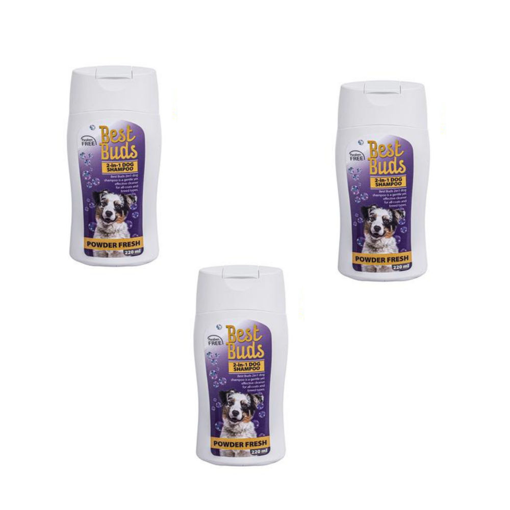 Best buds dog shampoo 2-in-1 220ml 3 Bottles