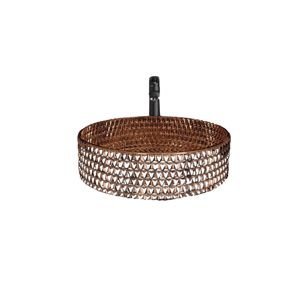 Counter top Glass Basin Iris / table top  - Rose Gold Glass