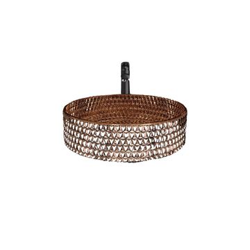 Counter top Glass Basin Iris / table top  - Rose Gold Glass