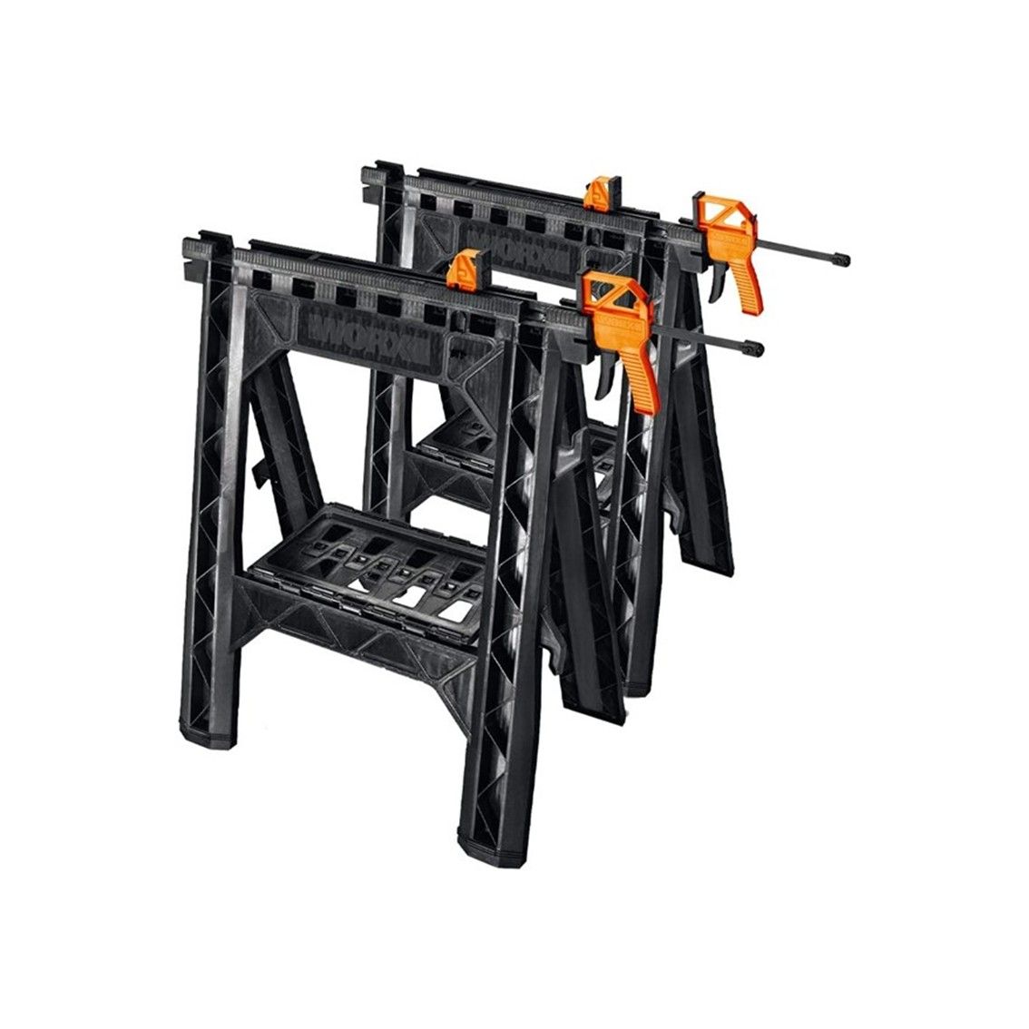 WORX Clamping Sawhorses with Bar Clamps | Twin Set