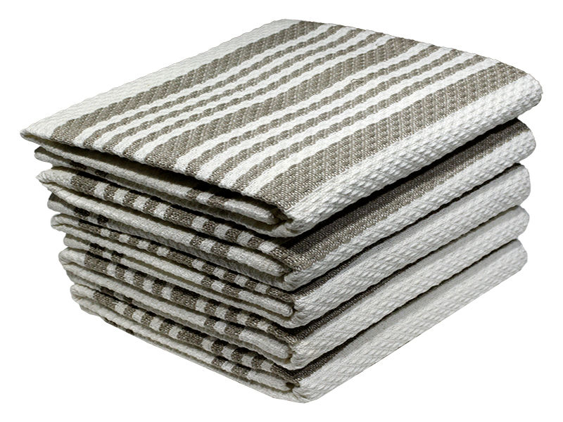 Multipurpose, Easy Fit, Absorbent Kitchen Towel- Design 2378 - 050x080cms - (05 Pc Pack) - Stripes - Jet Black