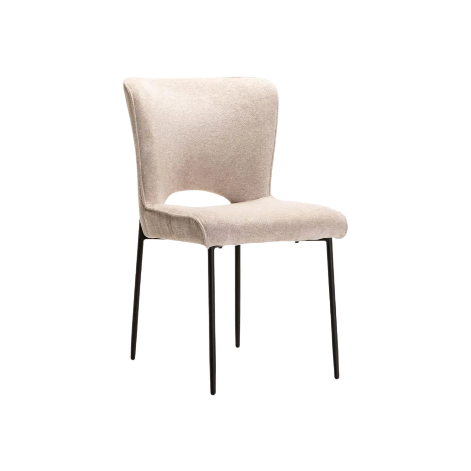 Textured Fabric Dining Chair - Cream