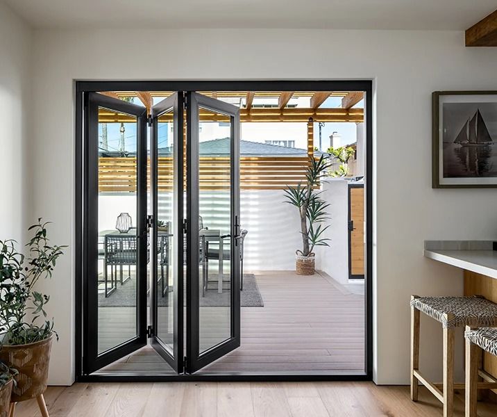 Aluminium Fold A-Side Door 2.8mx2.1m Open to Left Charcoal
