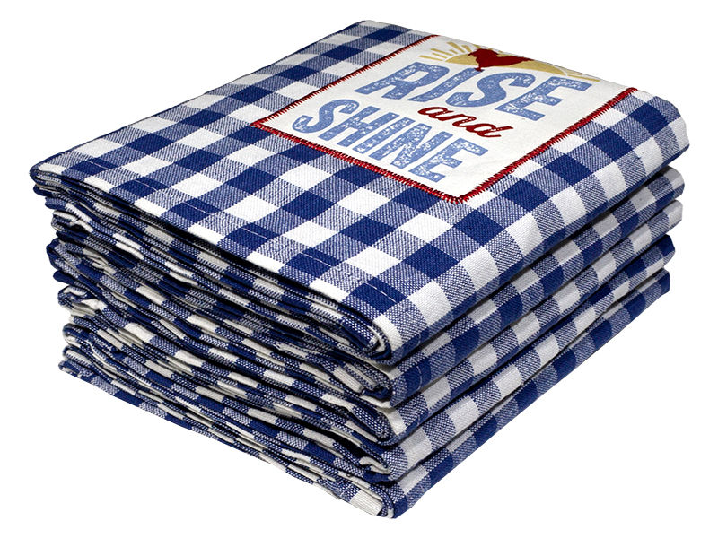 Bunty's Kitchen Towel - Design 2577 - 046x070cms - (05 Pc Pack) - Checks - Rise And Shine