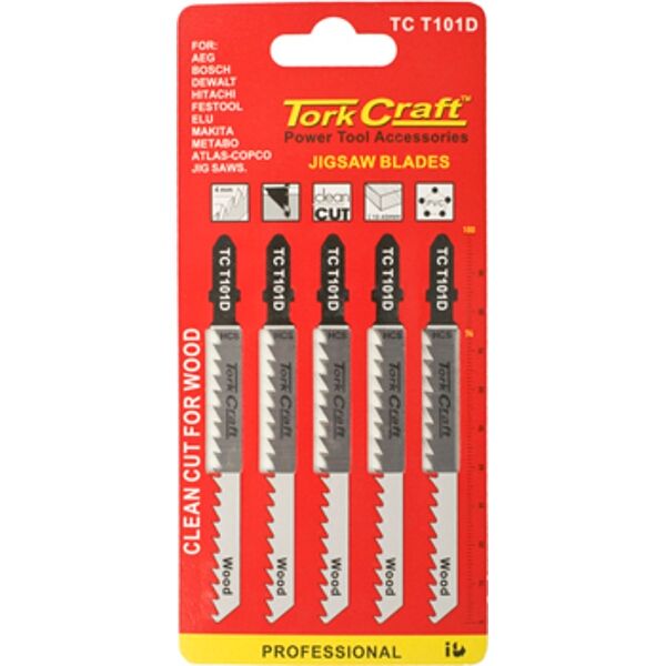 T-Shank Jigsaw Blade For Wood 4Mm 6Tpi 100Mm 5Pc