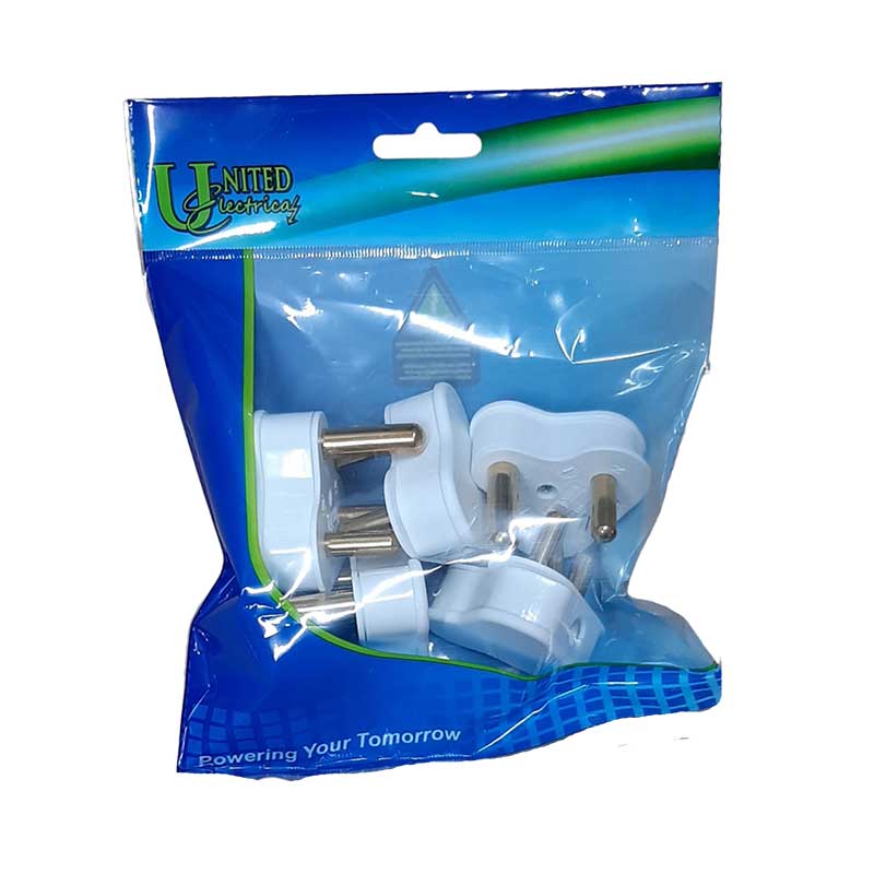 UNITED ELECTRICAL  Hollow Plugtop Pin White (MIIT10) ( 5 Pack )