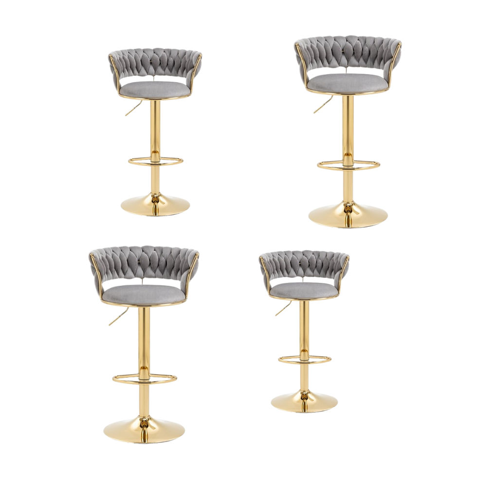 KC FURN-Cady Velvet Swivel Bar Stool