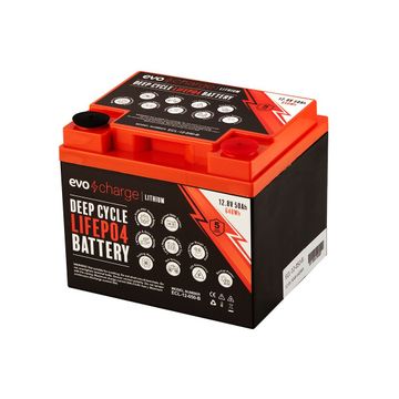 EvoCharge 12V 50Ah LiFePO4 Lithium Battery