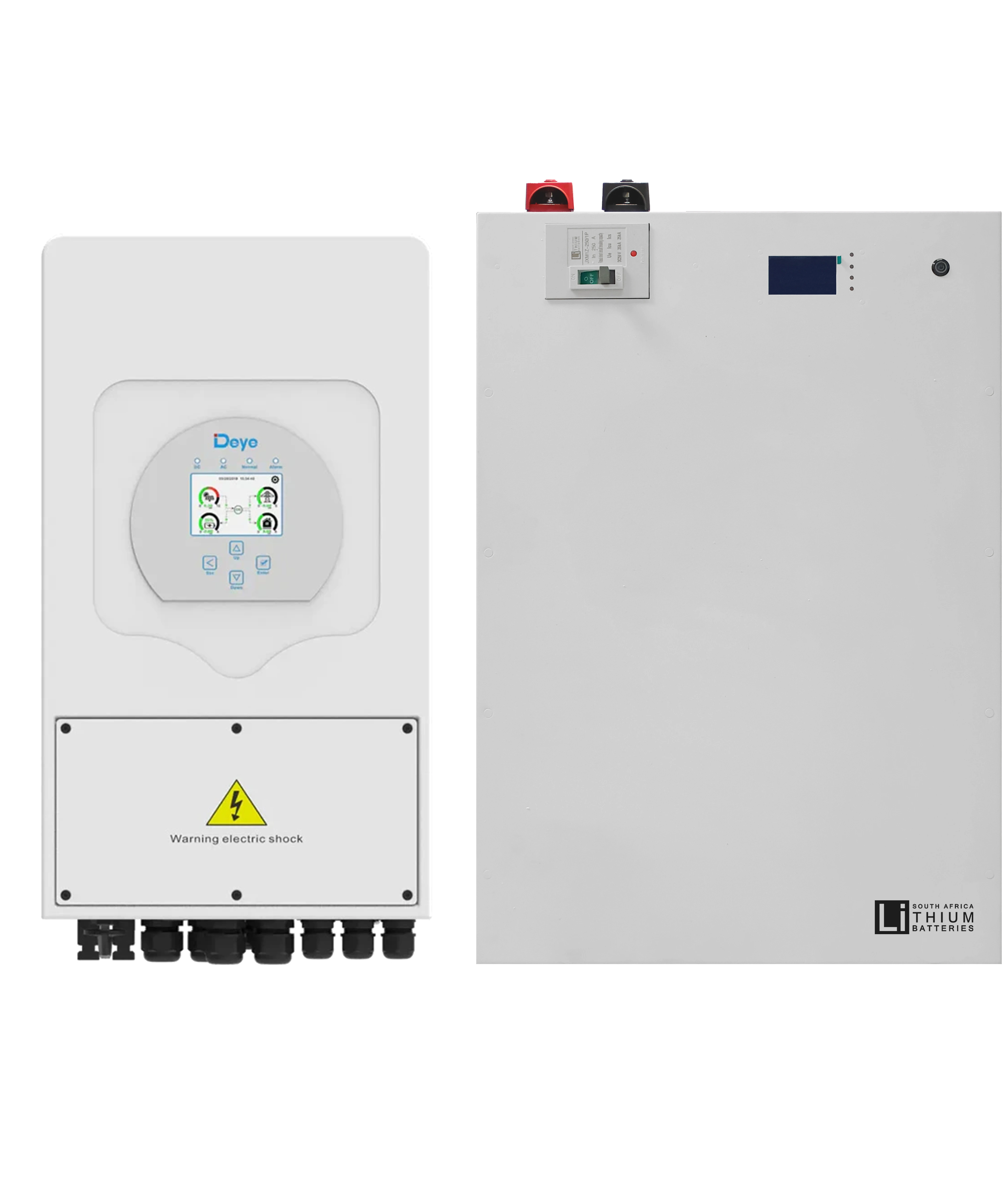 Deye 5kW Hybrid Inverter and 10.6kWh Wall Mount LBSA Battery Combo WHITE