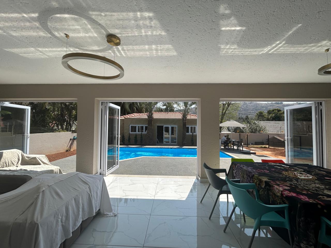 GreenLine Interiors Aluminium folding door 3 panel White Left hand opening W1800mm x H2100mm