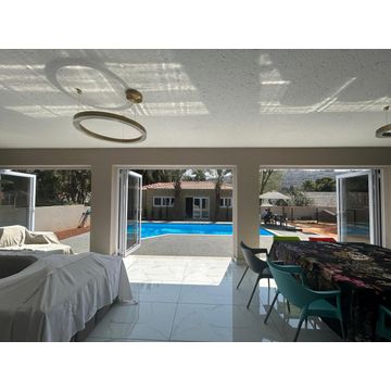 GreenLine Interiors Aluminium folding door 3 panel White Left hand opening W1800mm x H2100mm