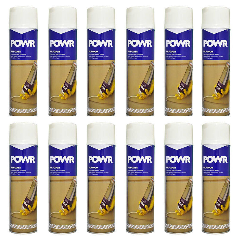POWR Polyurethane Foam Filler (Filfoam) 500ml ( 12 Pack )