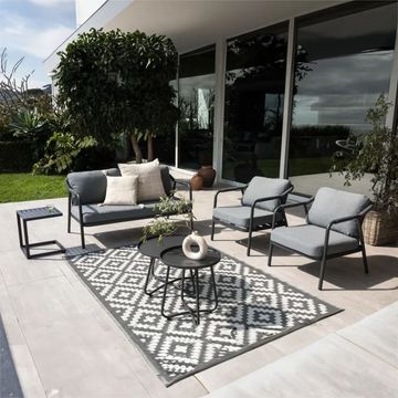 Rhodes 5 Piece Outdoor Lounge Set – Aluminium & Olefin Rope with Cushions