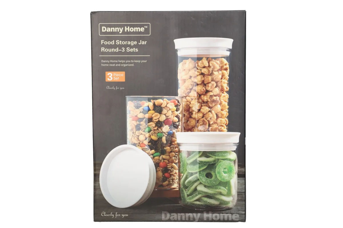 Round Food Storage Jar Set Set Of 3