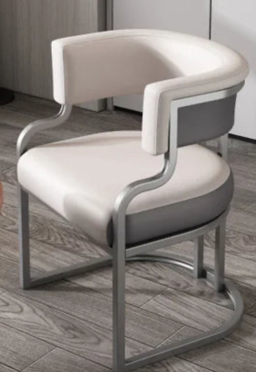 EFURN- KZ Glamour chair in silver frame for dining  room  or dressing room