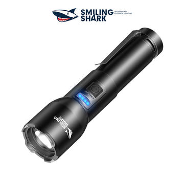 Smiling Shark SD8107 Super Bright 7000 Lumens Rechargeable Flashlight Lighting Torch Light Usb-C Rechargeable Flashlight Zoomable Waterproof