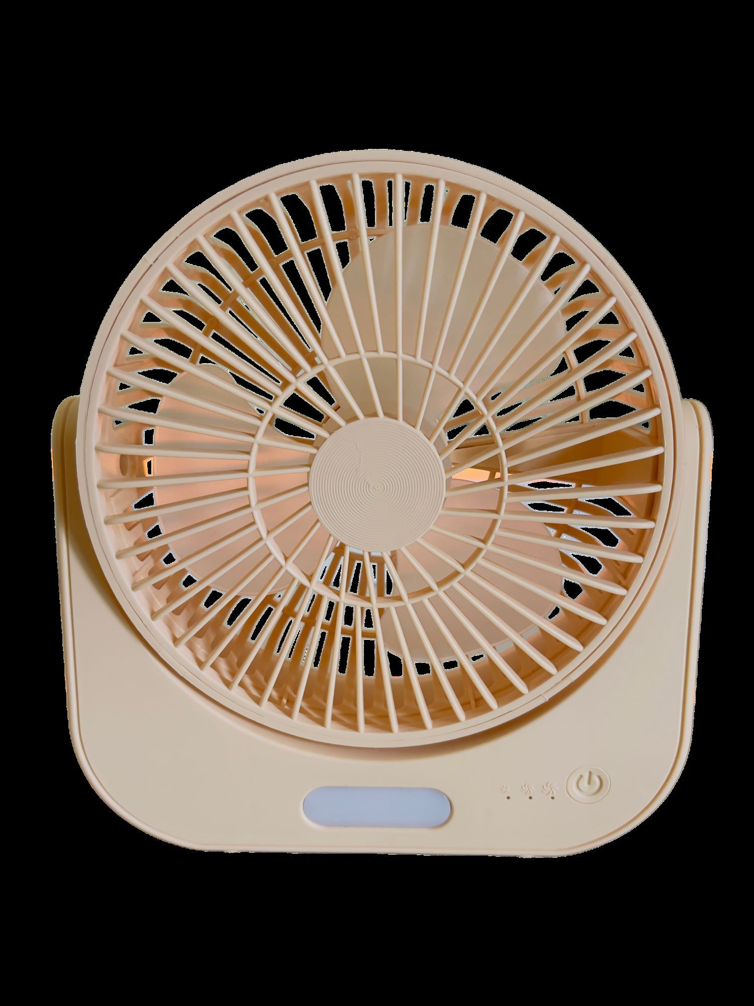 Rechargeable Desktop Circular Fan with Built-In LED Light