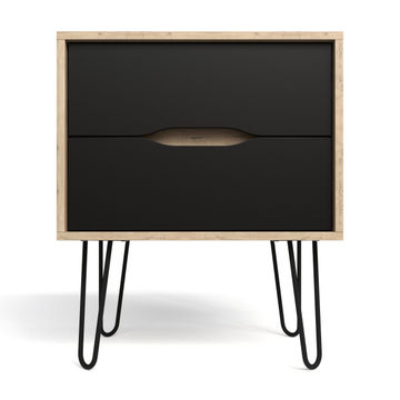 BAM! Industry Two Drawer Bedside Table - Black