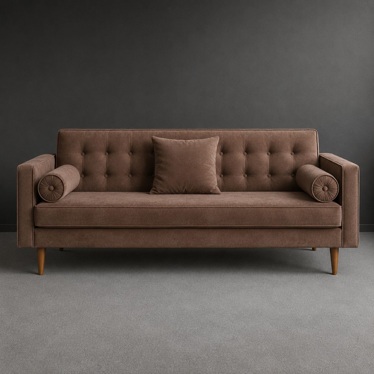 IG Furn- Lottie Velvet Sleeper Couch Brown