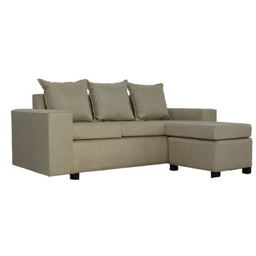 Alexent L Shape Sofa -Light Grey -Velvet