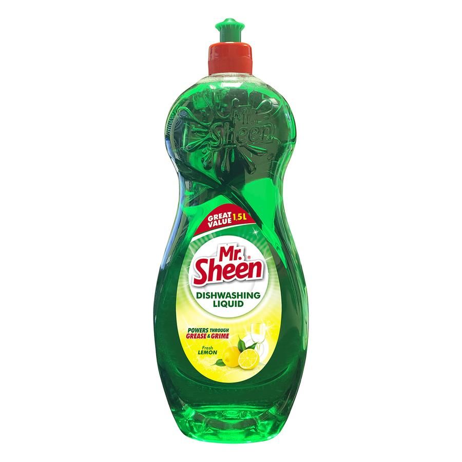 Mr Sheen Dishwashing Liquid Fresh Lemon 1.5L- 2 Pack