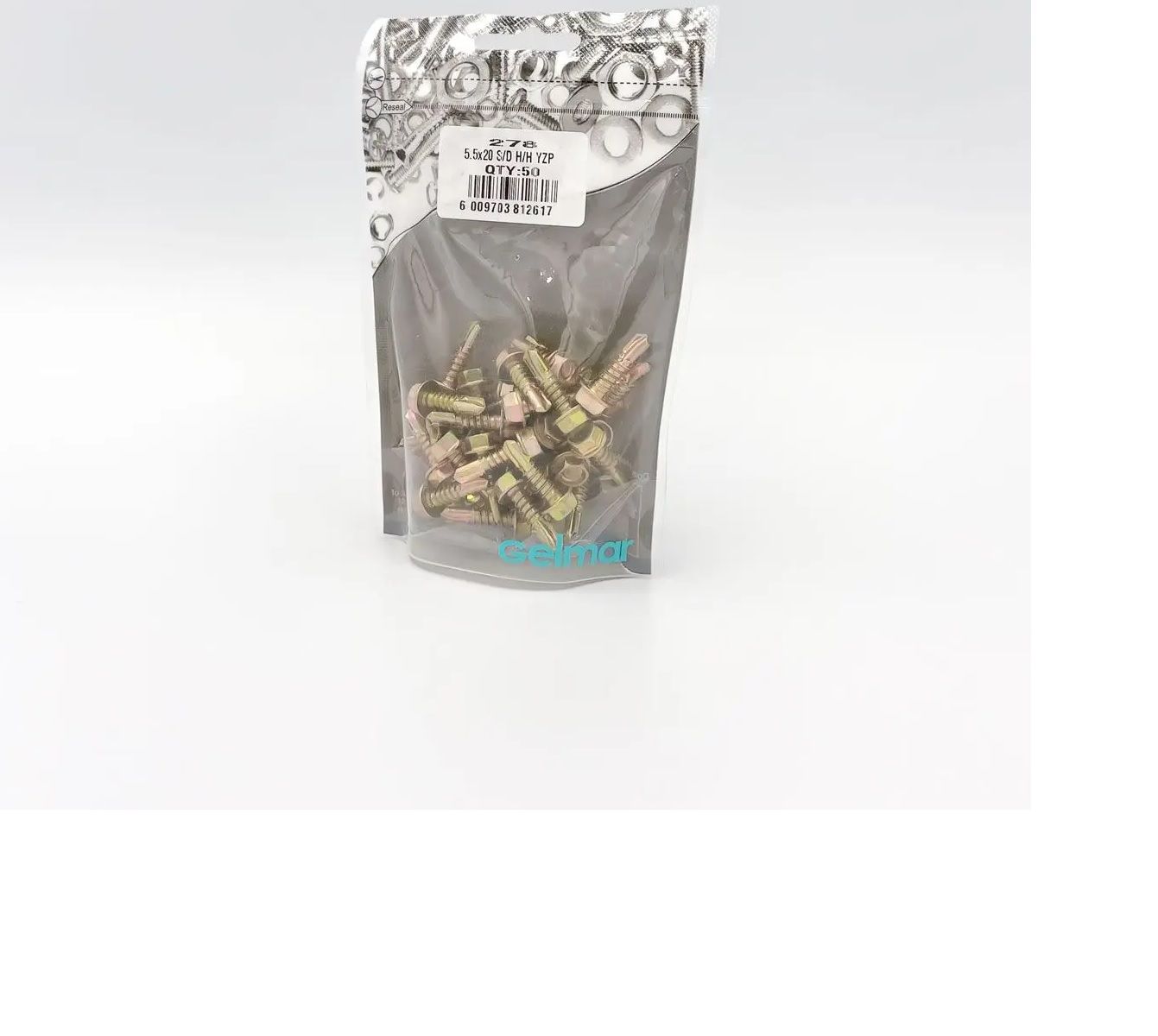 Tek Screw, Self Drilling, 5.5mm x 20mm, Yellow ZincDLY Passivate, 50 Pieces (4 pack) BY WOO