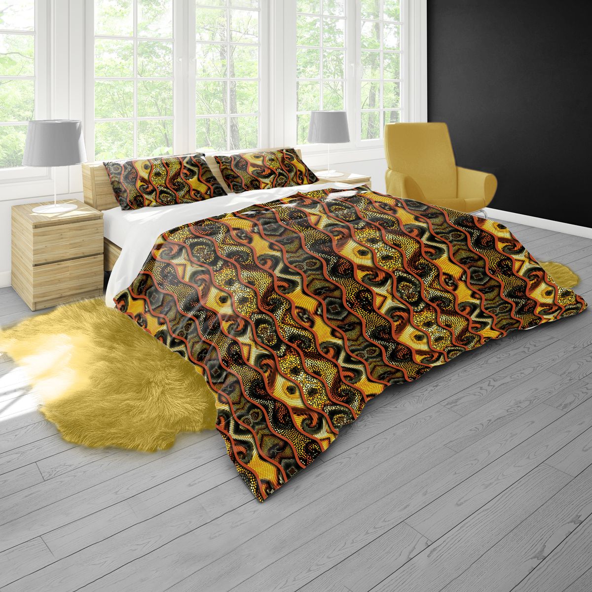 African Pattern Colours of the Earth Duvet Cover Set Double | LEROY ...