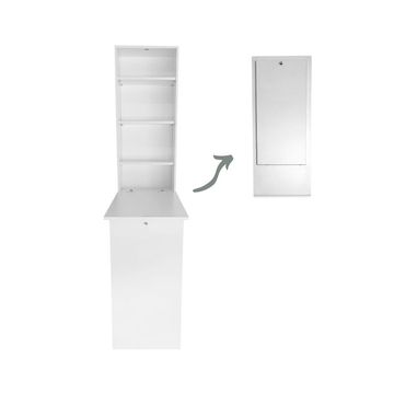 SpaceSave Fold-Up Wall Mounted Workstation - White