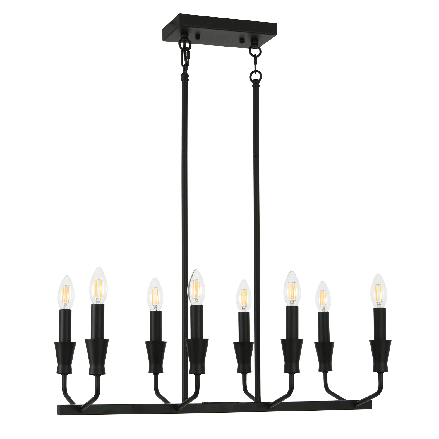 Zebbies Lighting Dekota 8LT Matte Black Pendant
