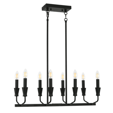 Zebbies Lighting Dekota 8LT Matte Black Pendant
