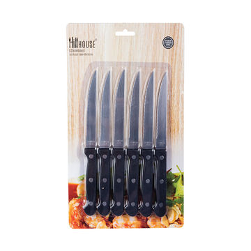 Steak Knife Set - Kitchen Accessories - Stainless Steel - 6 Piece - 2 Pack