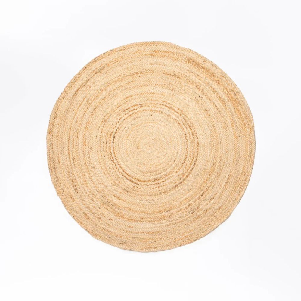JAI Round Jute Rug – 150 cm 100% Natural Handwoven Circular Rug