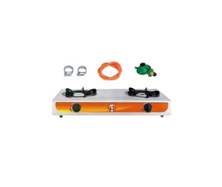 Good MaMa SpSp 2 Plate Gas Stove Stainless Steel Automatic Gas Stove (2 Burners)