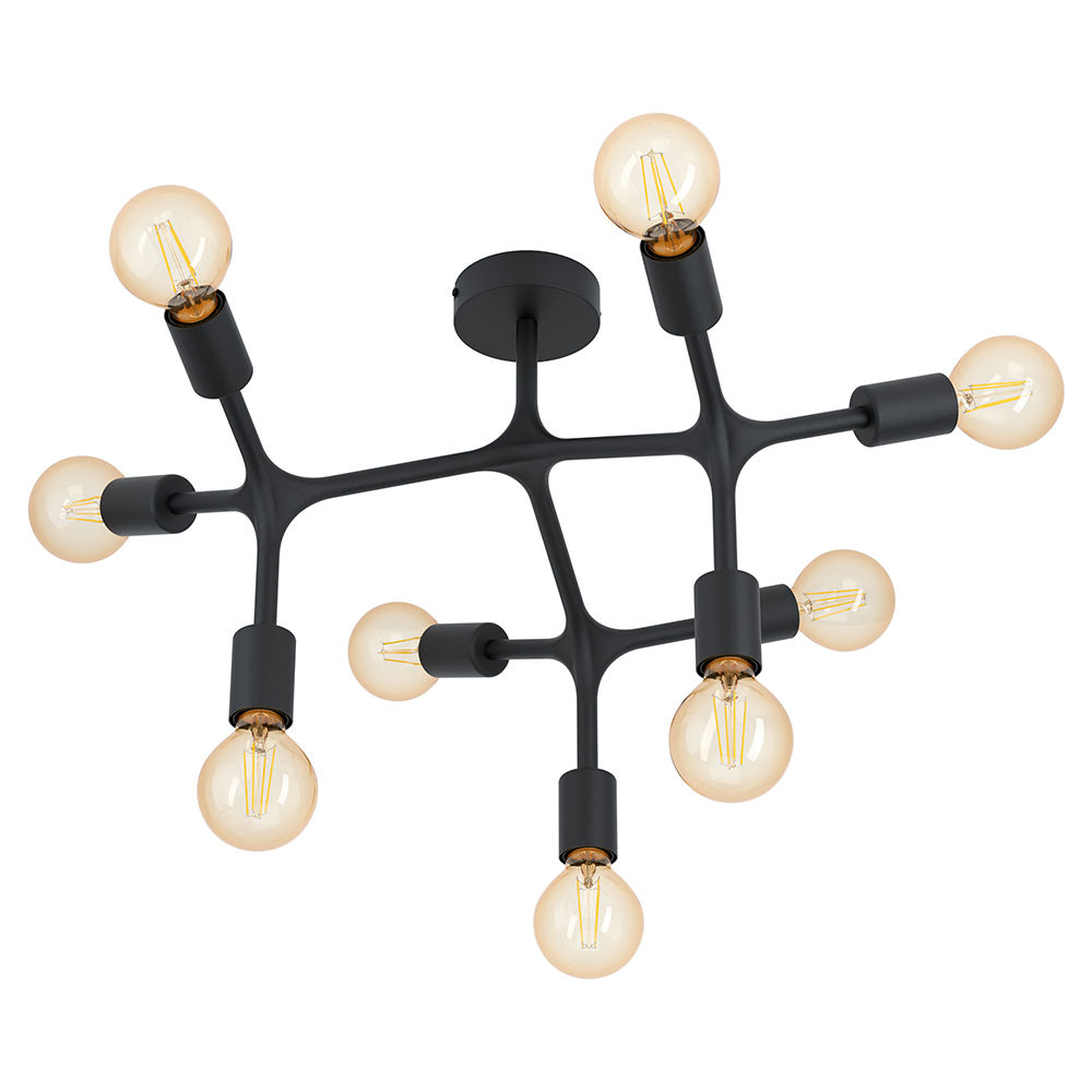 Eurolux - Bocadella1 9 Lights Ceiling Light 365mm - Black