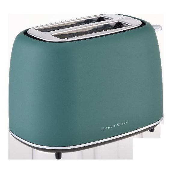 Boden Stark Matte Stainless Steel Toaster - Green