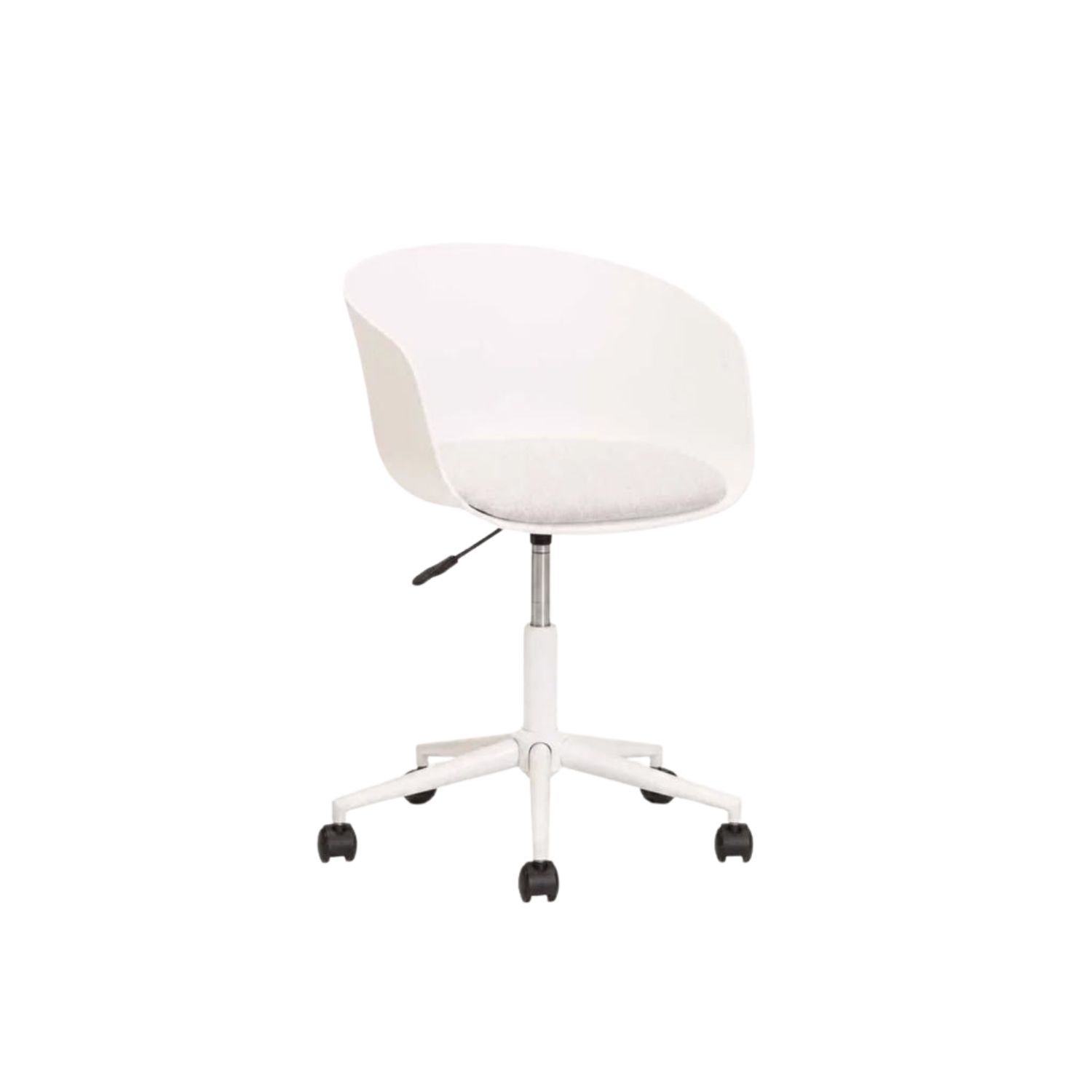 Adjustable Fabric Office Chair with Curved Back - White